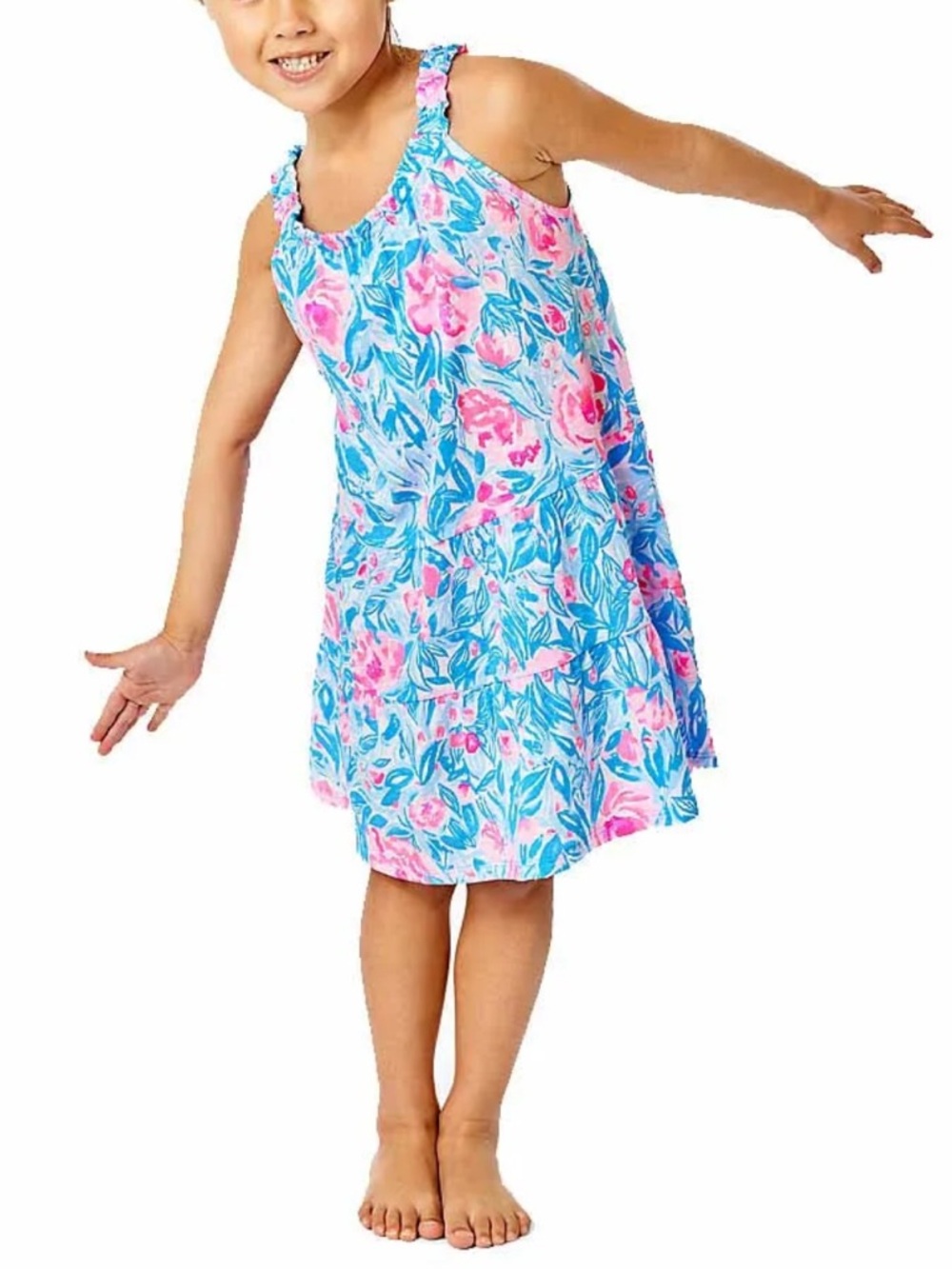 Lilly Pulitzer XL Girls Mini Lori Swing Dress in the Bondi Blue My Little Peony